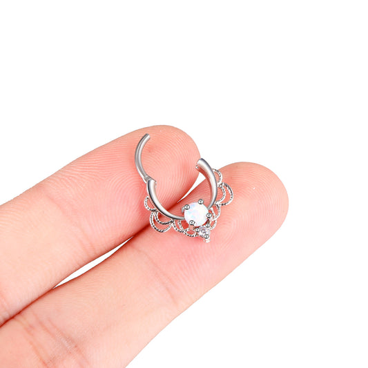 1PC Nose Septum Ear Helix Piercing Opal Body Jewelry