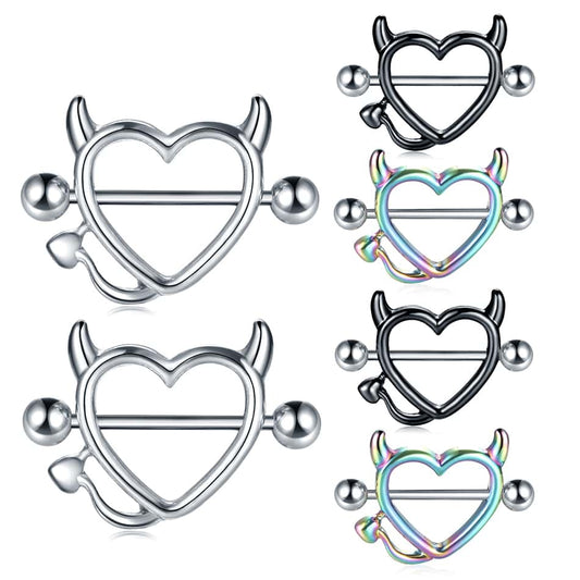 2PCS  Steel Barbell Nipple Ring