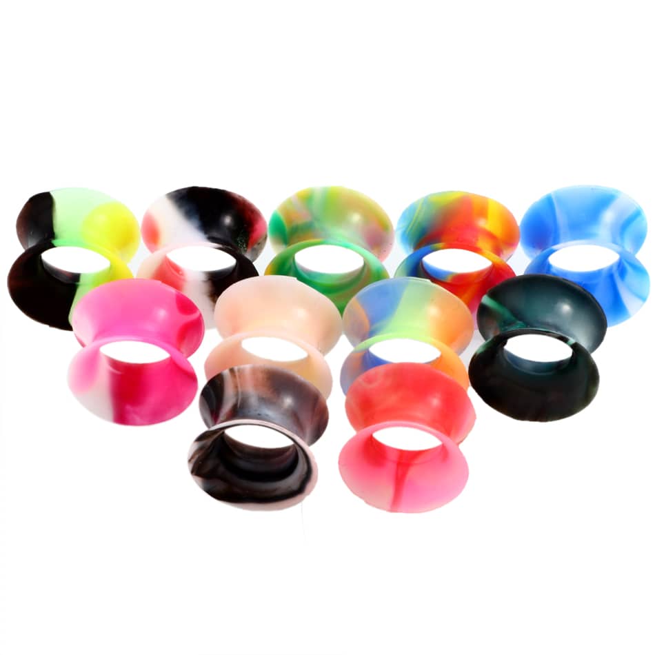 22PCS Silicone Ear Tunnels Camouflage Plugs
