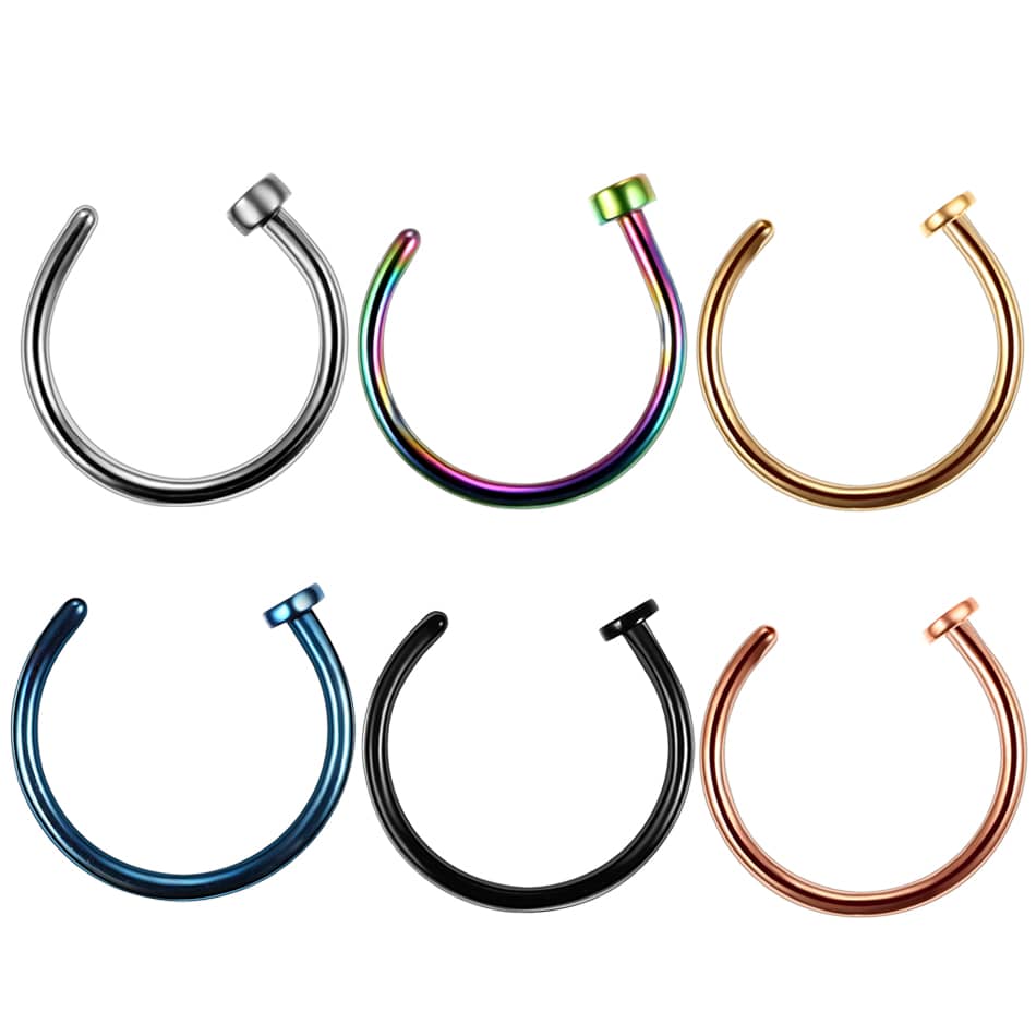 10 PCS Surgical Steel Nose Rings