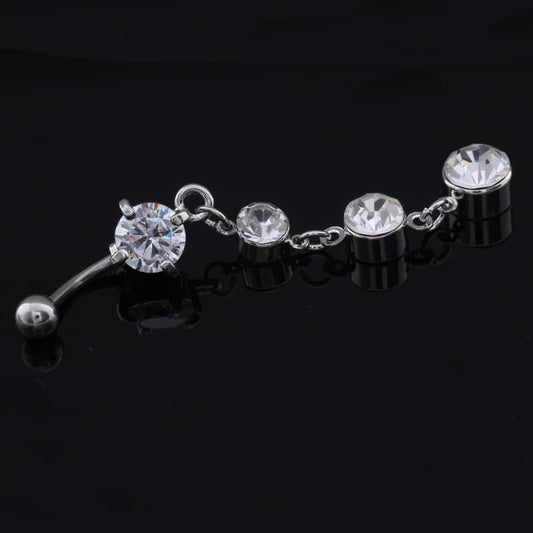 1PC Stainless Steel Dangle Zircon Belly Chain