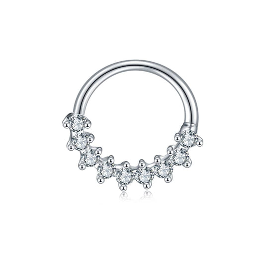 1PC Zircon Nose Septum Ring