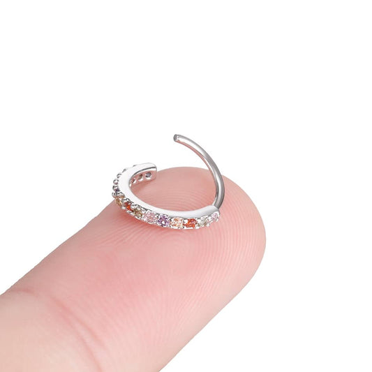 1PC Copper CZ Gem Nose Septum Ring