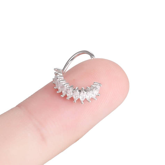 1PC Zircon Nose Septum Ring