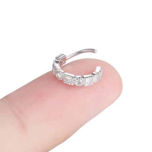 1PC Zircon Nose Septum Ring