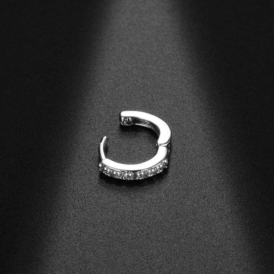 1PC Steel Zircon Hinged Hoops Ear Ring