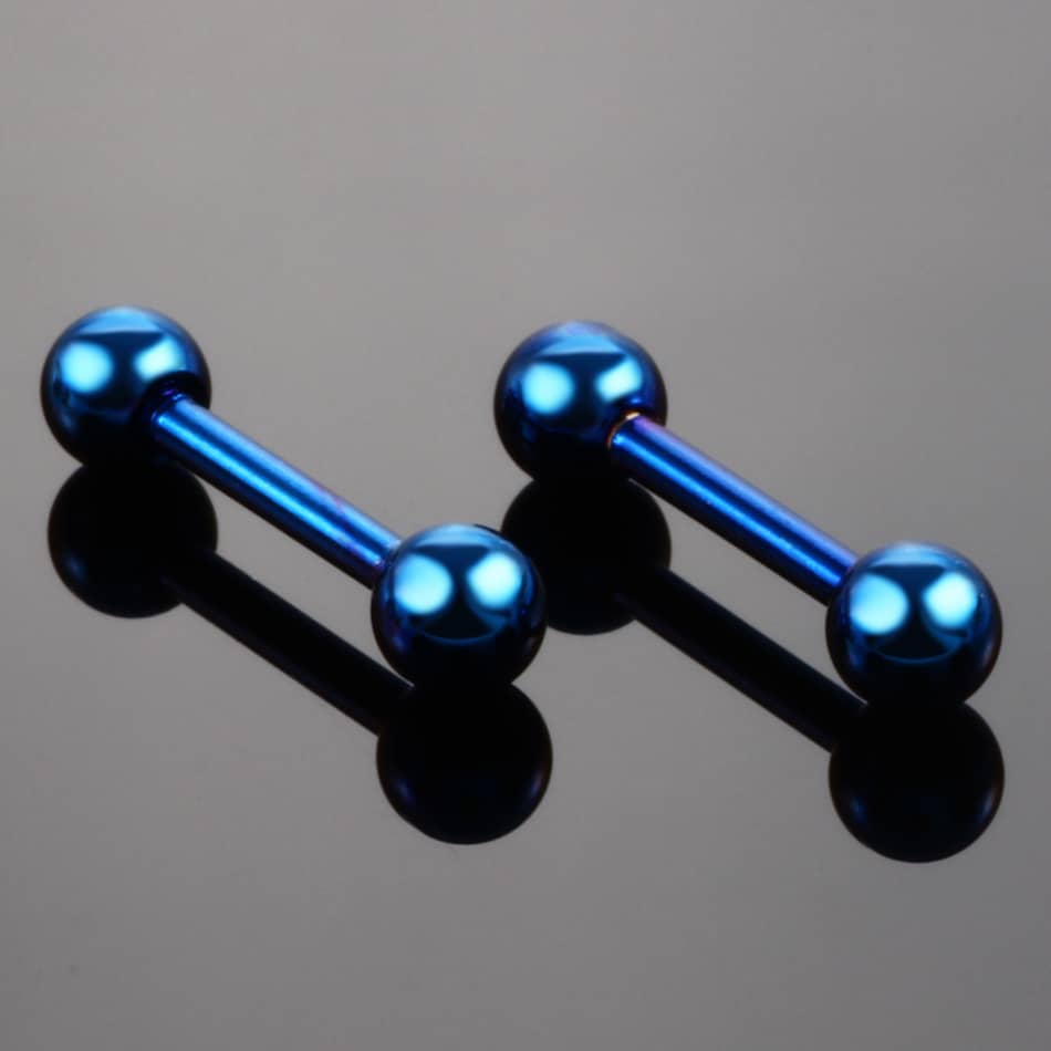 10PCS Stainless Steel Barbell Ring Ear Studs 5color*2