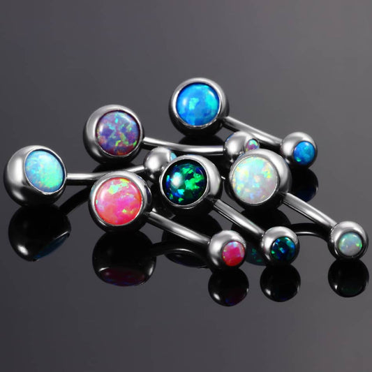 1PC Opal Steel Belly Button Rings