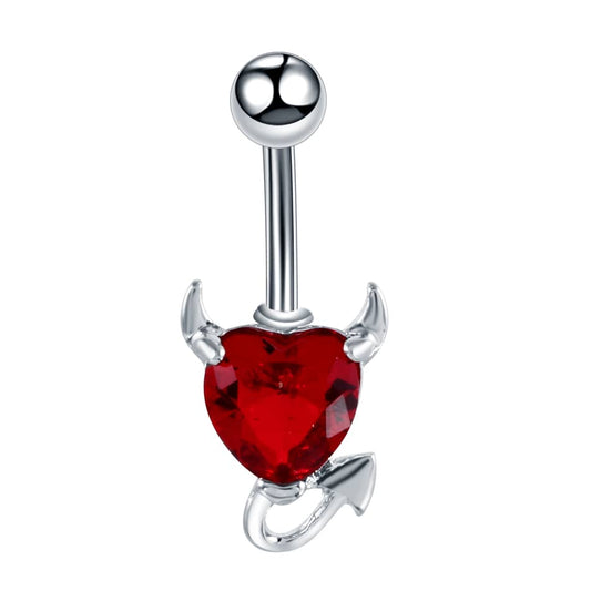 1PC Steel Zircon Devil Belly Button Ring