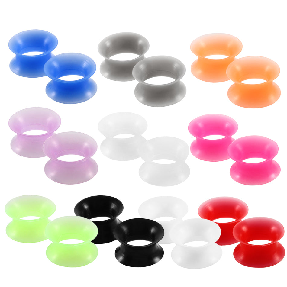 10pairs/colors Silicone Ear Tunnels 3-25mm