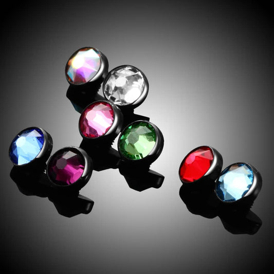 1PC G23 Titanium Rhinestone Dermal Anchor Top