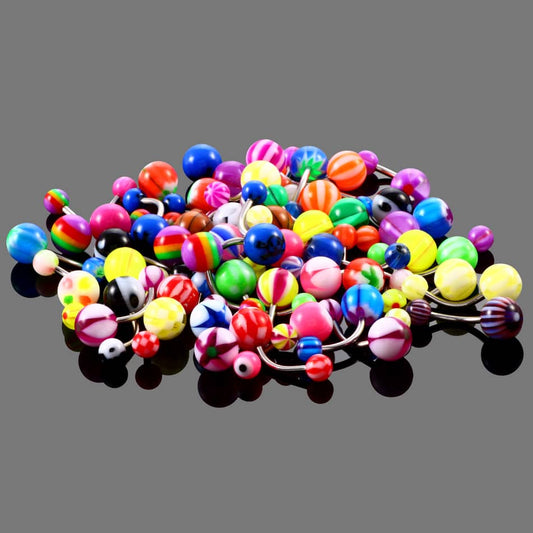 100 PCS Acrylic Belly Button Rings