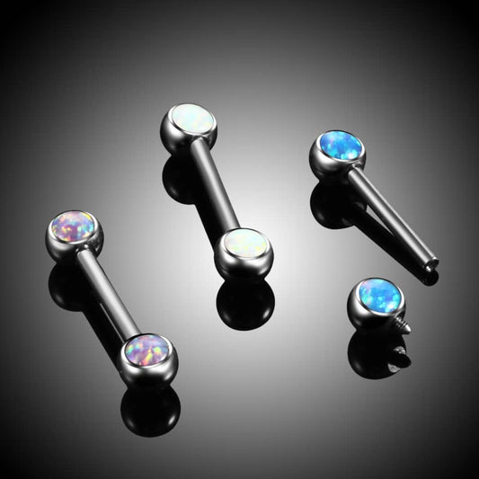 1PC Titanium Opal Barbell Nipple Ring