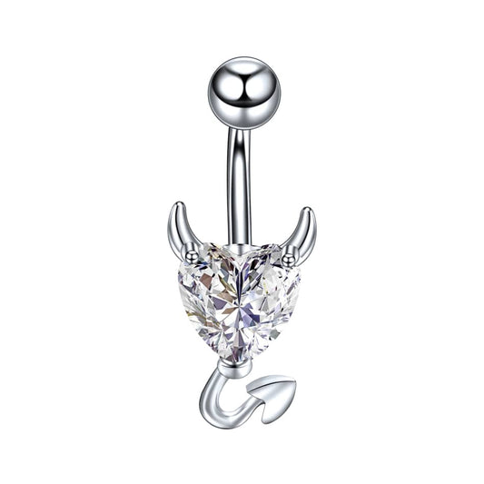 1PC Steel Zircon Angel Belly Button Ring