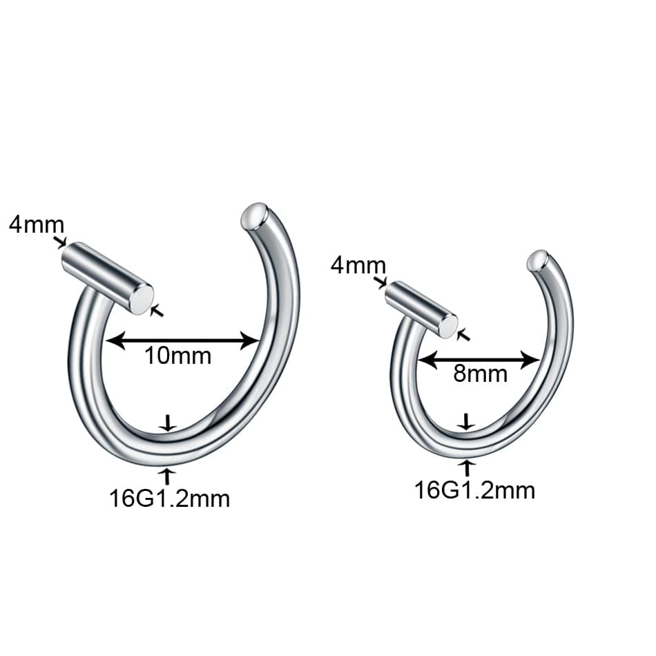 1PC Steel Fake Septum Lip Ring Ear Cuff